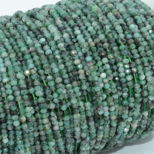 Natural Simple Quality Emerald Faceted Rondelle Beads 2x3mm