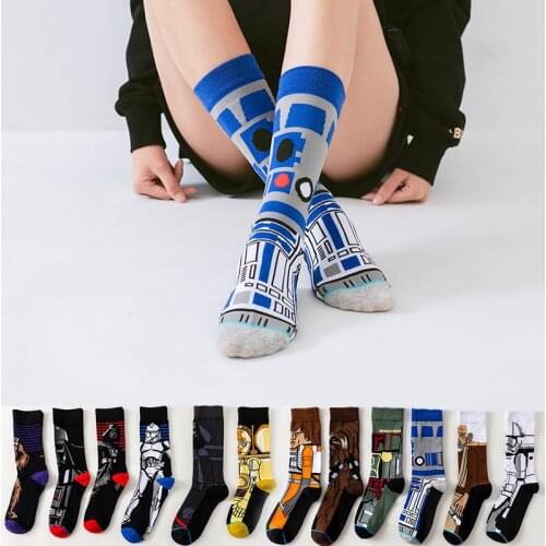 Star Wars Movie socks Master Yoda R2-D2 Cosplay Socks Wookiee Jedi Knight Novelty Mens Womens Socks Spring Autumn Winter