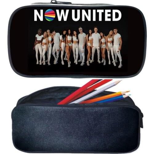 Now United Pencil Case For Boys School Supplies Girls Cosmetic Bags Makeup Case Pen Bags Pouch Now United Printed Pencil Holder