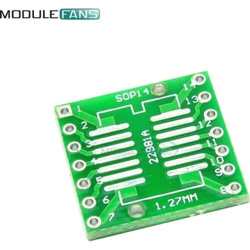 20PCS SOP14 SSOP14 TSSOP14 to DIP PCB SMD DIP Adapter Plate Pitch 0.65mm 1.27mm GM