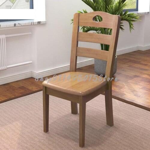 All Solid Wood Dining Chair Backrest Chair Home Simple Modern Restaurant Chinese Log Stool Hotel Restaurant Dining Chair