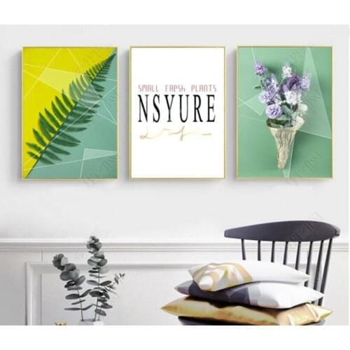 Nordic Fresh Plant Flowers Posters and Prints Wall Art Canvas Painting Pictures for Living Kids Room Decor Painting Unframed