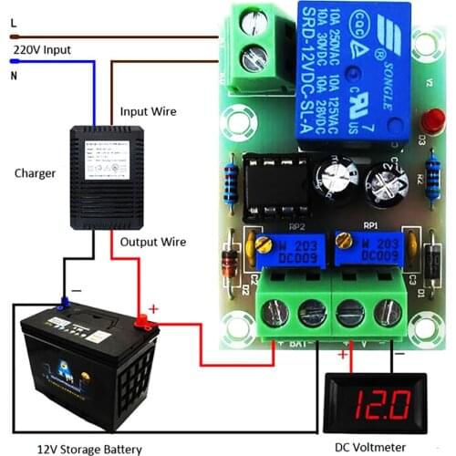 XH-M601 Power Regulator Battery Charging Control Board 12V Intelligent Charger Supply Panel Automatic Charging/Stop Power