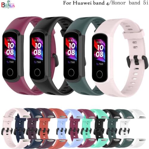 HOT Sport Silicone Watchband Strap For huwei band 4 Smart Wristband For Huwei Honor Band 5i Replacement Original Belt Bracelet