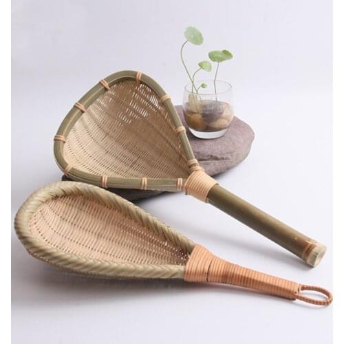 Handmade Bamboo Colander Scoop With Handle Home Kitchen Cooking Tool Colander Spoon For Noodle Rice Veggies Beans