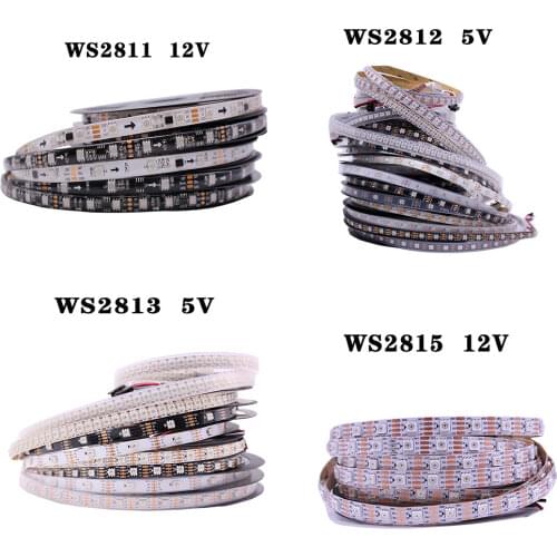 WS2813 led pixel strip 1m/4m/5m Dual-signal 30/60/144 pixels/leds/m,WS2812B Updated Black/White PCB,IP30/IP65/IP67 DC5V