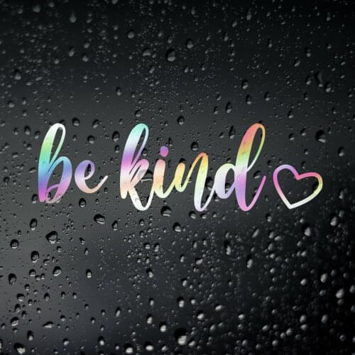 Three Ratels FD574 Be Kind Car Oil Slick Chrome Sticker - JDM Drift Campervan Window Bumper Laptop