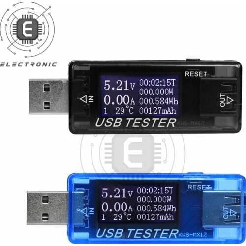 USB Tester Current Battery Capacity 8-in-1 Tester Digital Voltage Current Power Energy Battery Capacity Indicator 0-5A