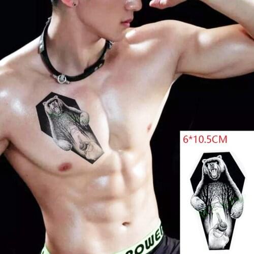 Waterproof Temporary Tattoo Sticker ins Bear hunter forest Body Art flash tatoo fake tatto for Women Men
