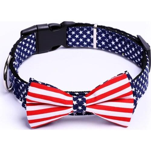 Pet Ornaments Bow Pet Collar New Collar Printing Cats And Dogs All Seasons Bow Tie Bow Pet Collar Bow Pet Accessories