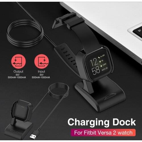For Fitbit Versa 2 Charger Dock Nonslip Charger Stand Dock Adapter Cable Replacement Charging Cable Fit For Fitbit Versa 2