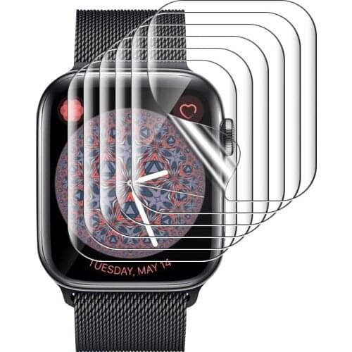 Screen Protector for Apple Watch 44mm 40mm series 5 4 3 Max Coverage Anti-Scratch Flexible TPU Clear Film for iwatch Protective