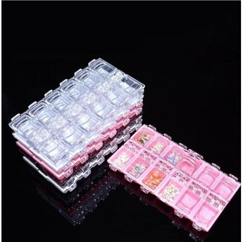 1 pc random colour Case Nails Art Empty Storage nail tool box Decorations Nail Art Box empty box