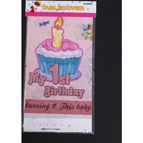 My 1st Birthday Pink Tablecloth Decoration Boys Girls Kids Favors Table Cover Baby Shower Events Party Maps 1PCS/LOT