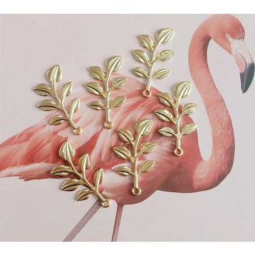 10 pcs/lot Leaf Pendant Buttons Alloy Creative Gold Pendant Buttons Jewelry for Earrings Choker Hair DIY Jewelry Accessories