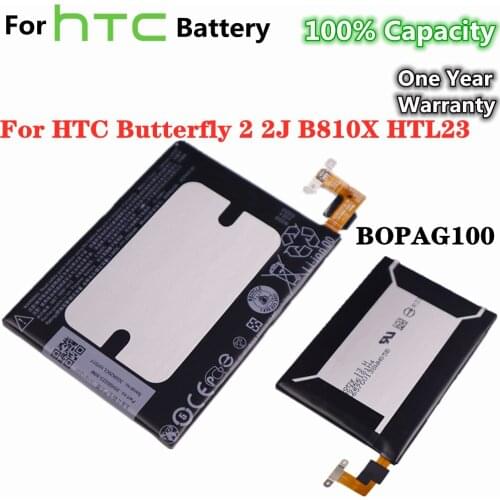 100% Capacity Battery 2700mAh BOPAG100 Phone Battery For HTC Butterfly 2 2J B810X HTL23 Replacement Bateria