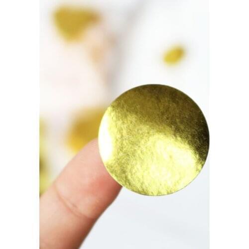 120pcs Blank Golden Craft Stickers Gold Foil Thicked Paper Sticker Heart Baking Packaging Biscuit Bag Label Sealing Stickers
