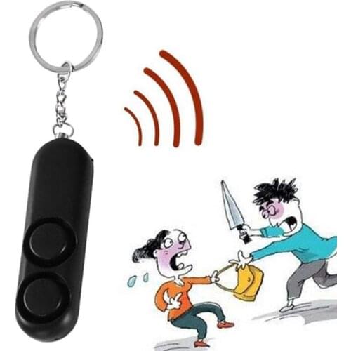 120dB Self Defense Anti-rape Device Dual Speakers Loud Alarm Keychain Bag Pendant Alertor Attack Safety Personal Security