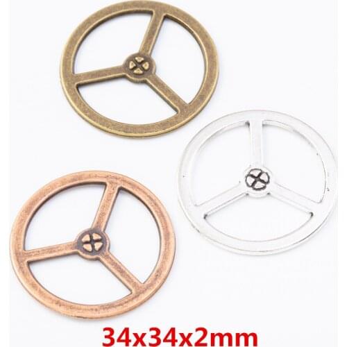 15 pieces of retro metal zinc alloy gear pendant for DIY handmade jewelry necklace making 7818