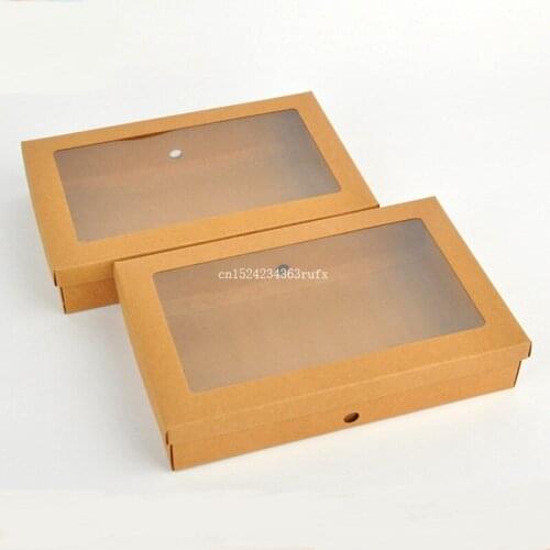 200 pcs kraft paper Gift boxes kraft packaging box with window kraft paper Socks box DHL Fedex Free Shipping