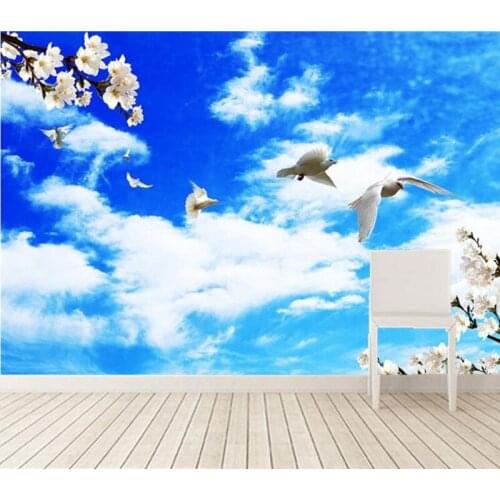 Custom 3D murals,3D fresh peach dove zenith mural papel de parede, hotel restaurant living room sofa TV bedroom wallpaper