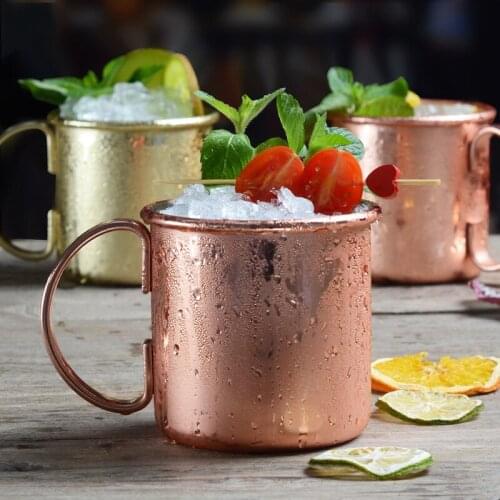 4Pcs/1PC Pure Copper Mug Creative Copper Handcrafted Durable Moscow Mule Cocktail Cup For Restaurant Bar Drinkware Drop Shipping