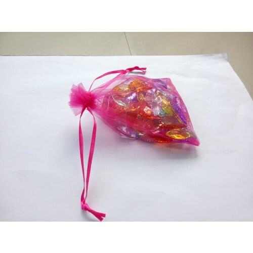 50pcs 15*20 Rose Red gift bags for jewelry/wedding/christmas/birthday Organza Bags with handles Packaging Yarn bag