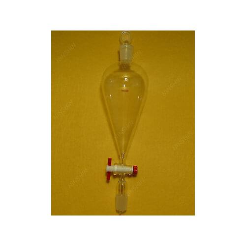 500ml,24/29,Glass Pyriform Separatory Funnel,Pear Shape,PTFE Stopcock