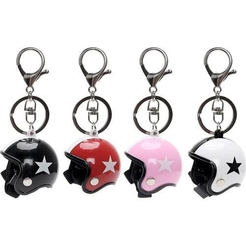 Mini Motorcycle Helmet Design Car Key Chain Keychain Keyfob Keyring Ring Truck Off Road 4x4 Automobile Accessories Decoration