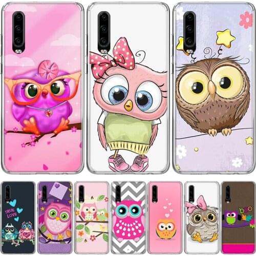 Cute Owl Phone Case for Huawei P30 P40 P20 P10 Mate 20 10 30 Lite Pro P Smart Z Plus + Art Luxury Cover Coque