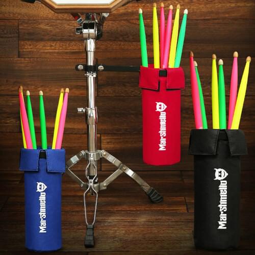 Drum Stick Holder with Adjustable Solid Metal Hoop Mounting Bracket Portable Waterproof Drumsticks Bag Drumstick Case