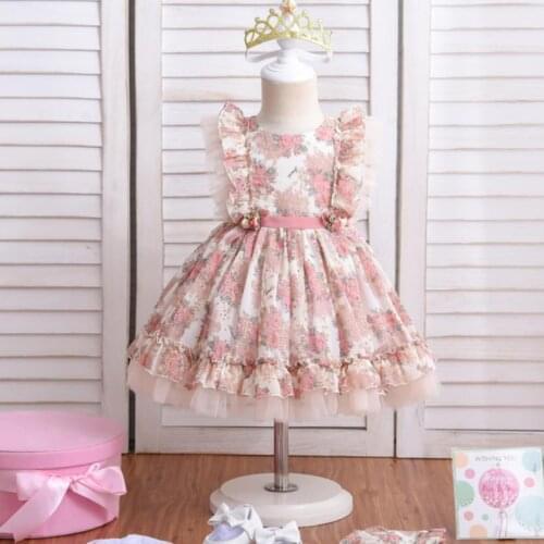 Spanish Lolita Baby Dress Embroidery Girls Gowns Kids Child Princess 1st Birthday Party Clothes New Born Dresses For Girl A281