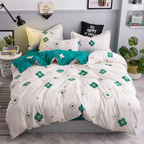 Nordic cover Set 220X240 Flowers Modern couple Bed cover Sheets and pillow cover Bed linen Set King size Single Double