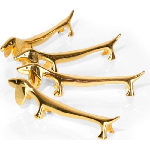 100pcs Creative dachshund style chopsticks rest 4 colors zinc alloy cutlery holder hotel restaurant chopsticks rack SN3180