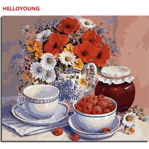 Table Vase DIY Handpainted Oil Painting Digital Painting by numbers oil paintings chinese scroll paintings Home Decoration