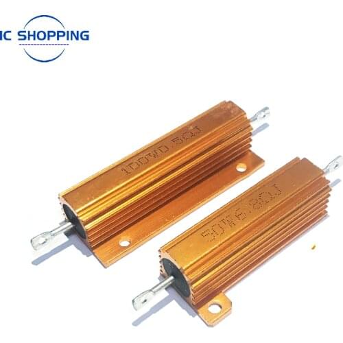 NEW Aluminum Power Metal Shell Case Wirewound Resistor 50W 100W 0.01R ~ 100K 1 3 4 6 8 10 20 200 500 1K 10K Ohm RX24 Resistance
