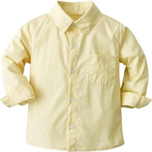 Autumn Baby Boys Shirts Childrens Gentleman Lapel Cardigan Baby Toddlers Kids Long Sleeve Party Dress Shirt Tops