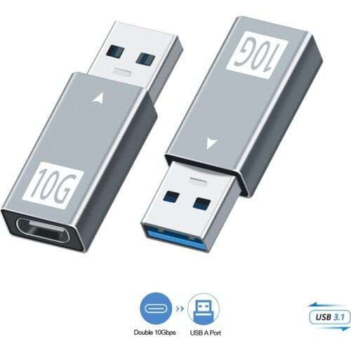 USB 3.1 Male to Type-C Female Adapter USB A to USB C 3.1 GEN 2 Converter Double Sided Support 10Gbps Transfer / Type-C Headset