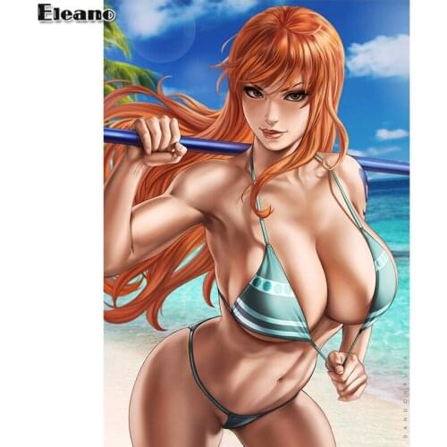 Custom Print Anime One Piece Nami Sexy Girl Art Posters HD Wall Art Canvas Painting for Living Room Home Decor Picture