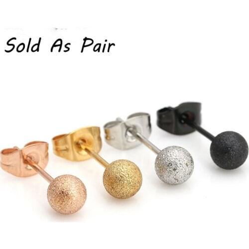 PAIR 316L Surgical Steel Matte Surface Ear Cartilage Tragus Helix Piercing Earring Stud Piercing Body Jewelry