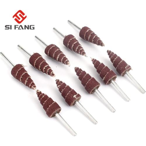 SI FANG 10/30/50Pcs Sandpaper wheel 80# Conical Flap Wheels Grinding Head 6mm Shank Diameter for Rotary Tool Abrasive Tools