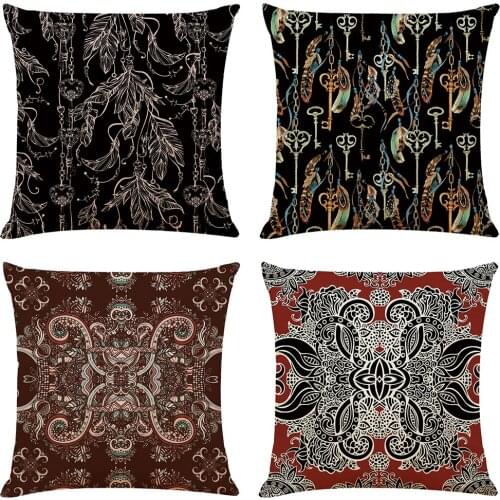Vintage Bohemian Cushion Cover Decorative Pillows Fashion Seat Cushions Home Decor Soft Flax Car Throw Pillow Sofa Pillowcase