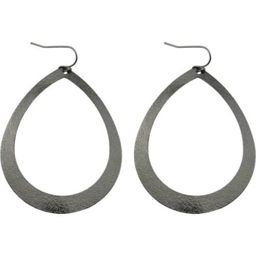 Matte Gold Plated Metallic Cutout Teardrop Dangle Drop Earrings for Women Fashion Women Daily Jewelry New Trendy Accessories