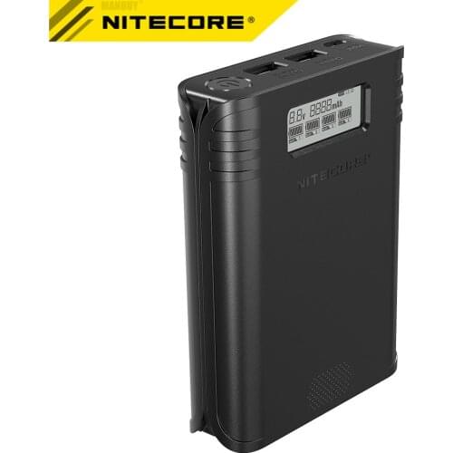 2021 NITECORE F4 FlexBank 2 in 1 Outdoor Power Bank 4Bay USB Charger Outdoor Travel Power Adapter Smart Li-ion IMR 18650 Battery