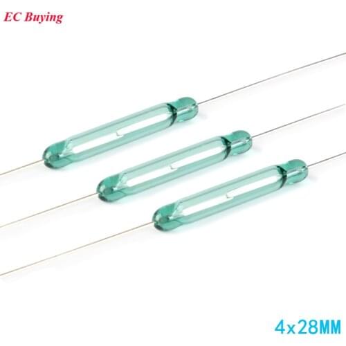 10pcs 4x28MM Reed Switch Sensor Normally Open DIY Magnetic Reed Switchs Electronic NO 4*28mm