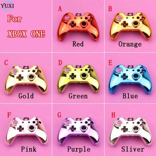 YuXi Chrome Plating Full Housing shell + Button accessories + Inner Support For Xbox One Xboxone Controller Housing Cover Case