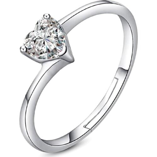 100% 925 sterling silver shiny crystal ladies`finger wedding ring women rings jewelry female gift drop shipping wholesale