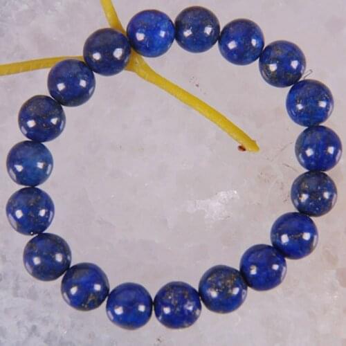 10MM Lapis Lazuli Stone Round Beads Bracelet Bangle Stretch Jewelry 8 Inch G255