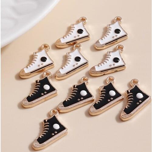 10pcs 14*11mm Cartoon Enamel Sport Shoes Charms Pendants for Necklaces Earrings DIY Making Handmade Craft Jewelry Accessories