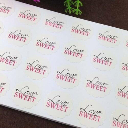 1200PCS/Lot 3cm printing"LUVE SWEET"lace paper Adhesive Labels sealing Stickers packaging For Jewelry/Box/gift/car/envelope